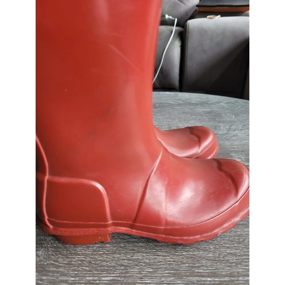 HUNTER Original Red Rain Pull On Boots UK 13 US 1B/2G Unisex